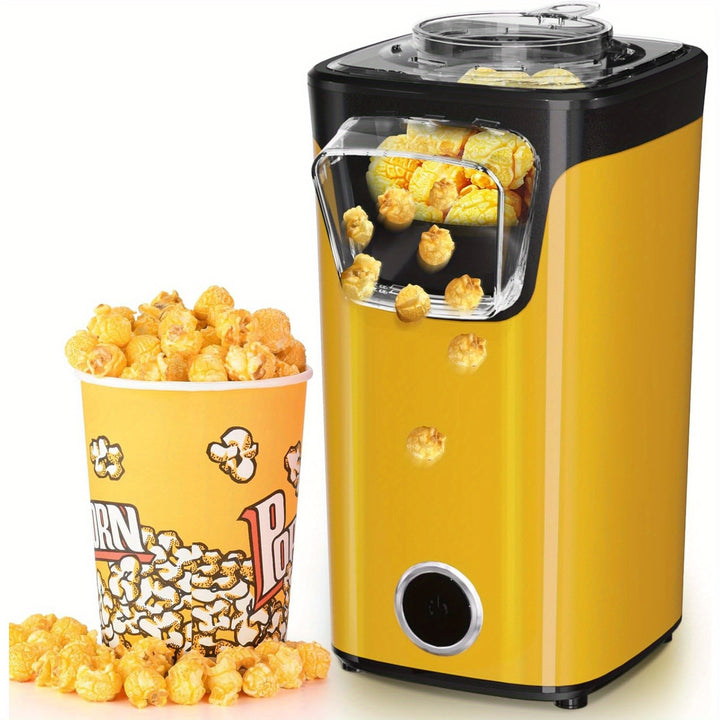 16-Cup Deluxe Hot Air Popcorn Popper Maker - Effortless Popping, Measuring Cup for Perfect Portions, Melt Butter Function, Easy Cleaning, Space-Saving Design for Home Theater, Family Movie Nights, and Snack Time Fun