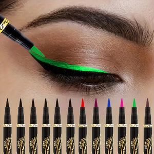 [Resistente all'acqua e alle sbavature] Set di 12 pezzi di trucco per eyeliner | Impermeabile, Resistente alle Macchie, Facile da Applicare | Ideale per San Valentino, Festa della Mamma, Natale, Halloween e altre riunioni | Include 7 colori vivaci + nero