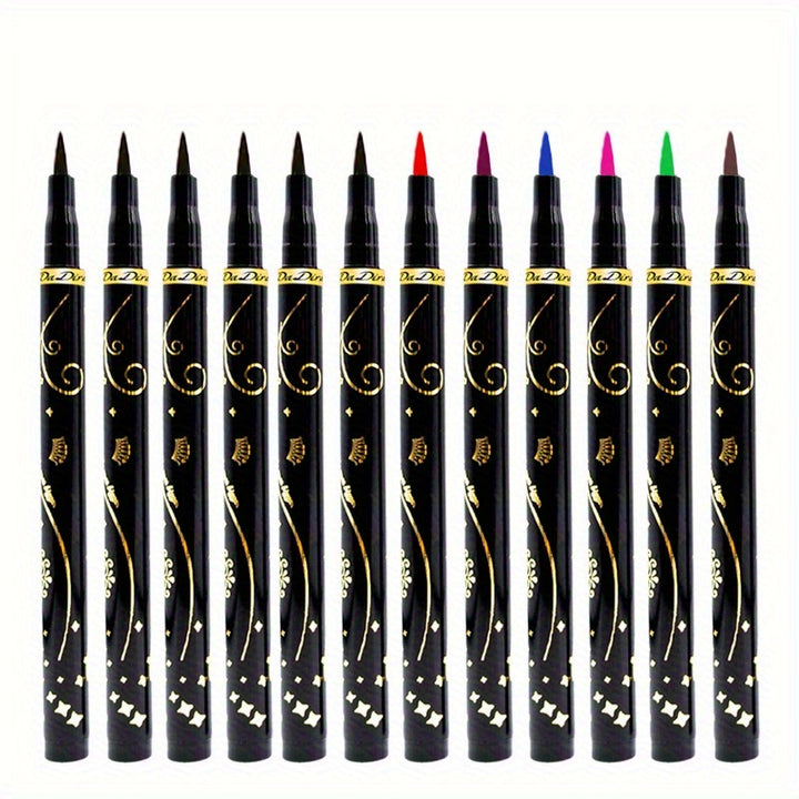 [Waterproof Smudge-Resistant] 12pcs Eyeliner Makeup Set | Waterproof, Smudge-Resistant, Easy To Apply | Ideal For Valentine's Day & Mother's Day & Christmas & Halloween And Other Gatherings | Includes 7 Vibrant Colors + Black