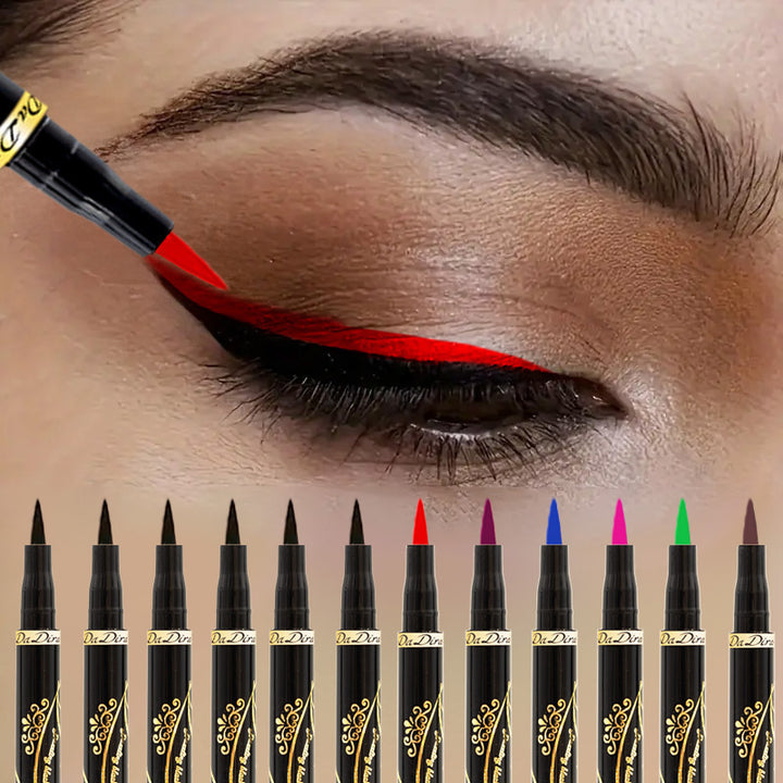 [Waterproof Smudge-Resistant] 12pcs Eyeliner Makeup Set | Waterproof, Smudge-Resistant, Easy To Apply | Ideal For Valentine's Day & Mother's Day & Christmas & Halloween And Other Gatherings | Includes 7 Vibrant Colors + Black