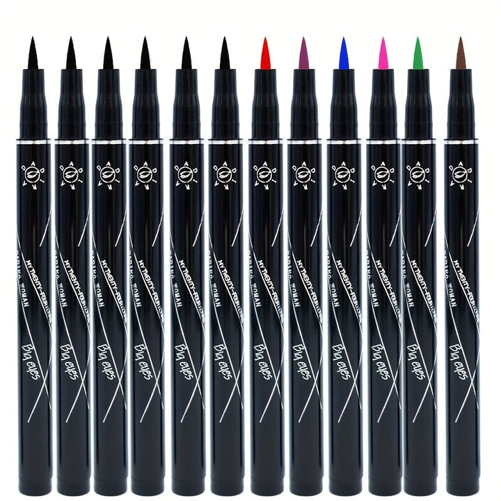 [Waterproof Smudge-Resistant] 12pcs Eyeliner Makeup Set | Waterproof, Smudge-Resistant, Easy To Apply | Ideal For Valentine's Day & Mother's Day & Christmas & Halloween And Other Gatherings | Includes 7 Vibrant Colors + Black