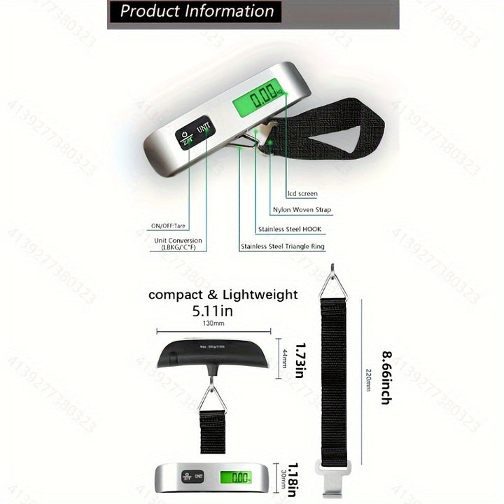 [Hand-Pulled Hanging Luggage Scale] Hand scale, luggage scale, T-shaped electronic scale, express scale, 50kg, hand-pulled hanging scale