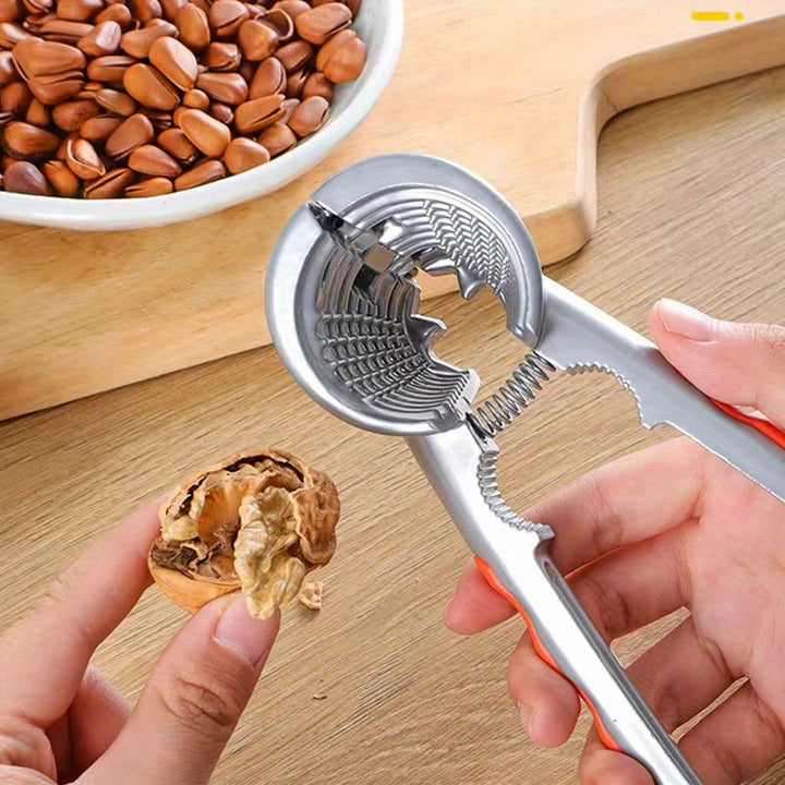 1pc Metal Walnut Cracker Clamp - Multi-Functional Nut Opener Tool for Pecans, Hazelnuts - Durable Household Kitchen Gadget with Non-Slip Handle