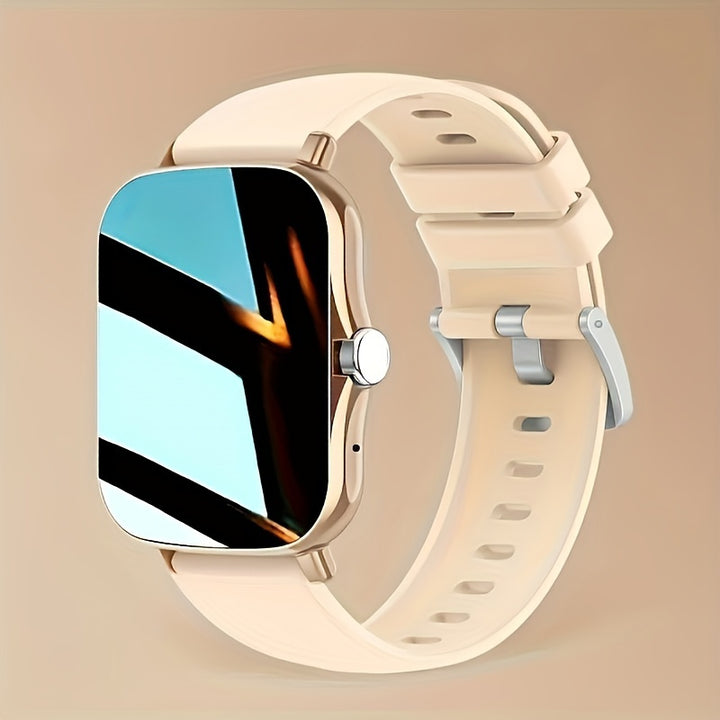 Orologio Smart Wireless per Android e iPhone, Design Slim Senza Bordo, Modalità Sportive Multiple, Avviso di Sedentarietà, Previsione Meteo, Notifiche di Messaggi