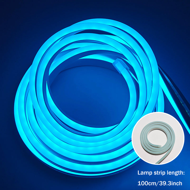 1pc 39.3-196.8 pulgadas/100-500 cm Barra de Luz LED Azul Hielo Interruptor de Control de Botón Presionar Alimentado por USB Iluminación Espacial para Sala de Estar Sala de Juegos Tocador Pared de Fondo Baño Navidad Iluminación Decorativa para Dormitorio