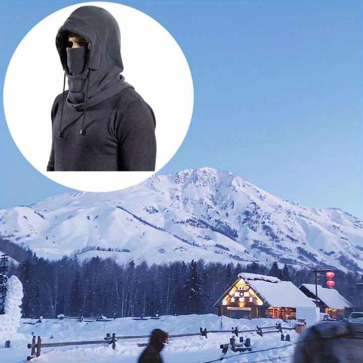 100% Polyester Windproof Balaclava Face Mask - Thick, Comfortable Head & Neck Cover for Outdoor Activities - Warm, Fashionable, Woven Textile Material for Skiing, Motorcycle Riding