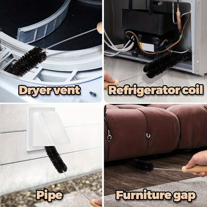 1pc Multi-Purpose Dryer Vent Cleaning Tool Set - Manual Lint Brush, Flexible Crevice Brush, and Washing Machine Brush for Bathroom and Kitchen Use - No Electricity or Batteries Required