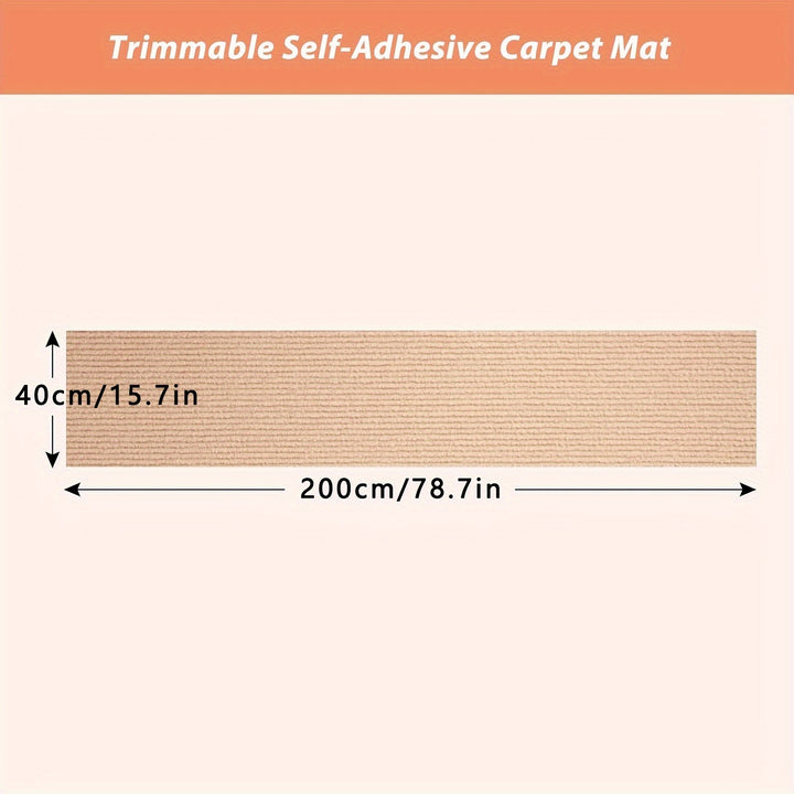 Anpassbare selbstklebende Katzenkratzmatte - 78,7x15,7" | Schützt Möbel & Fördert gesunde Krallen