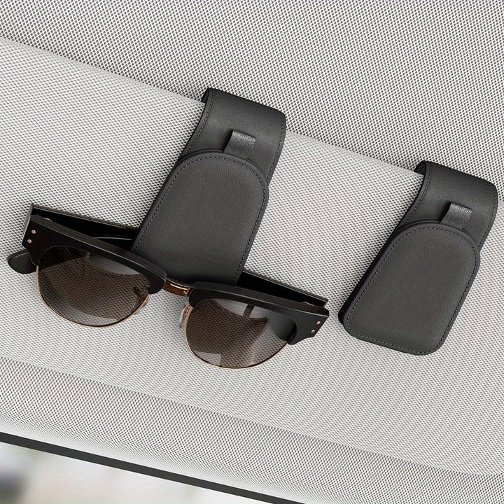 [Magnetic Sunglass Holder] 2pcs Magnetic Cloth Sotfamily Sunglass Holder for Car Visor, Glasses Clip