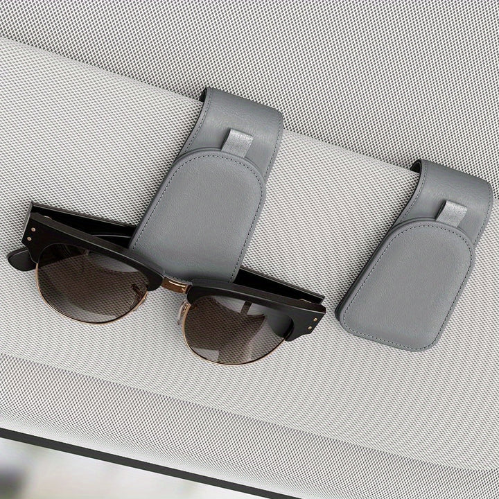 [Magnetic Sunglass Holder] 2pcs Magnetic Cloth Sotfamily Sunglass Holder for Car Visor, Glasses Clip