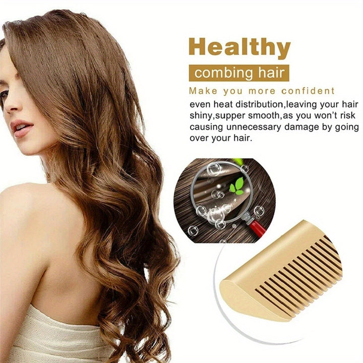 Hot Comb Hair Straightener Portable Ceramic Curler, Copper Hot Comb Heat Press Curl/Straight Hair Styling Brush for Hair Beard Wig Wet and Dry Hair Styling Tools