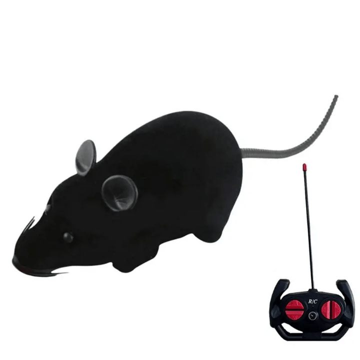 Remote-Controlled Squeaky Mouse Toy for Cats & Dogs - Durable Plastic, Ideal for Small Breeds (Batteries Not Included)