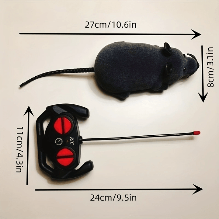 Giocattolo a Forma di Topo Squeaky Telecomandato per Gatti e Cani - Plastica Durevole, Ideale per Razze Piccole (Batterie Non Incluse)