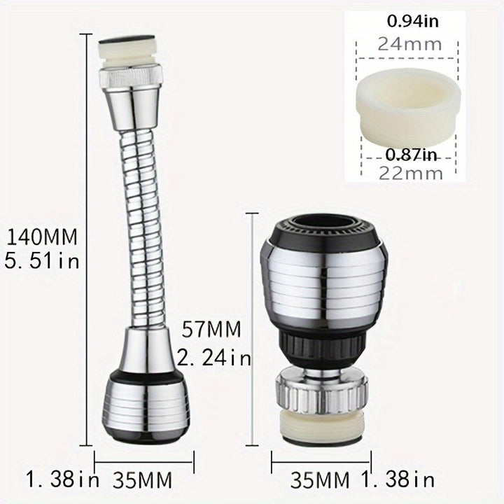 2pcs 360° Rotatable Faucet Aerator | Dual Mode Water Saving Tap Extender - High Pressure, Splash-Proof, Easy to Use, No Electricity Needed