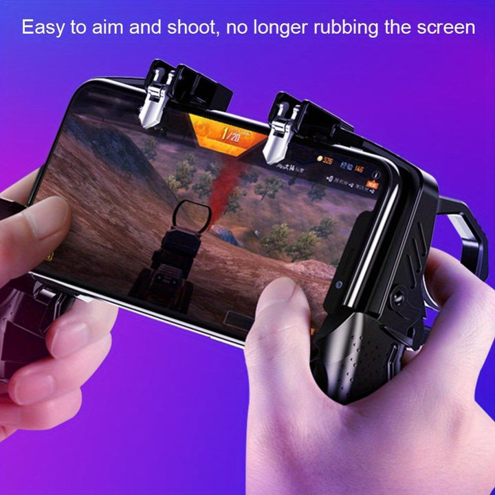 Waterproof ABS Game Controller Phone Holder with Joystick, Trigger, and Shoulder Buttons for Mobile Gaming - Universal Smartphone Grip with Sturdy Clips