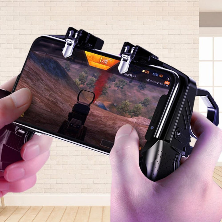 Waterproof ABS Game Controller Phone Holder with Joystick, Trigger, and Shoulder Buttons for Mobile Gaming - Universal Smartphone Grip with Sturdy Clips