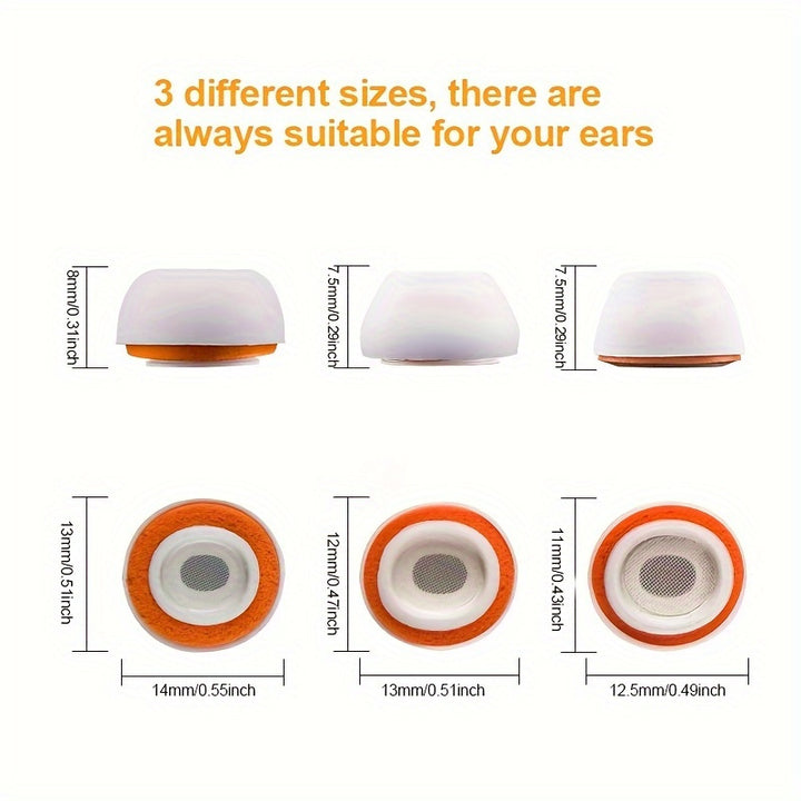 Cotton Earbud Tips for AirPods Pro 1st and 2nd Generation - Upgraded Memory Foam Ear Cushions, Enhanced Noise Cancellation, Comfortable Fit, 2 Pairs Replacement Earbud Covers