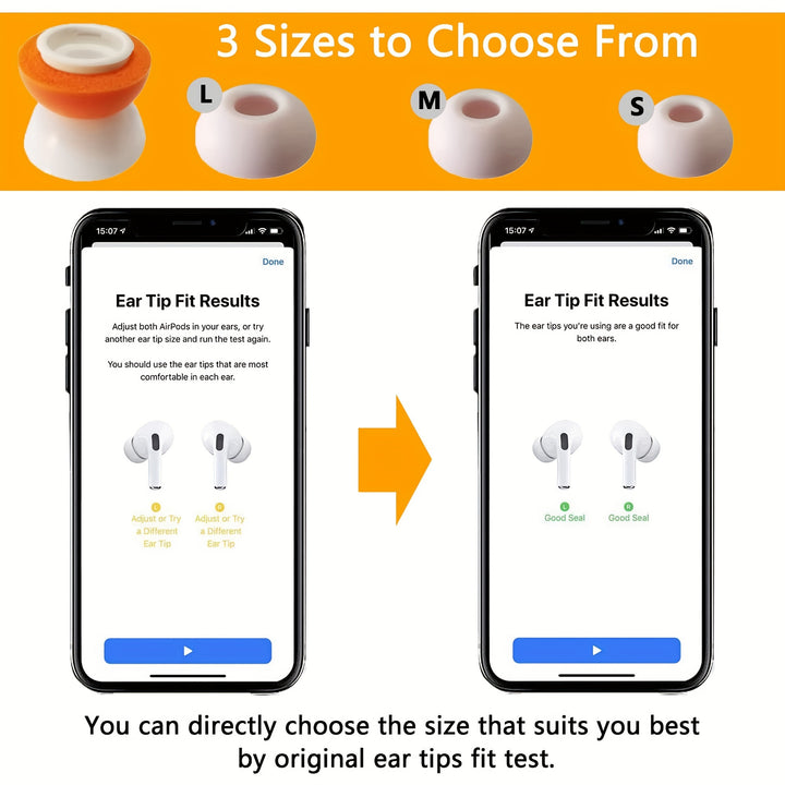 Cotton Earbud Tips for AirPods Pro 1st and 2nd Generation - Upgraded Memory Foam Ear Cushions, Enhanced Noise Cancellation, Comfortable Fit, 2 Pairs Replacement Earbud Covers