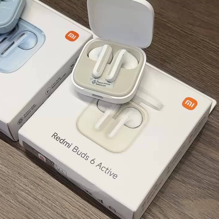 Xiaomi Redmi Buds 6 Active TWS Earbuds, 30 Hours Playtime, 5 Tuning Modes, Noise Cancelling Voice Call, Touch Control, Semi-Open-Back, Condenser Mic, Wireless Charging Case, Type-C, for Adults - No Charger Included