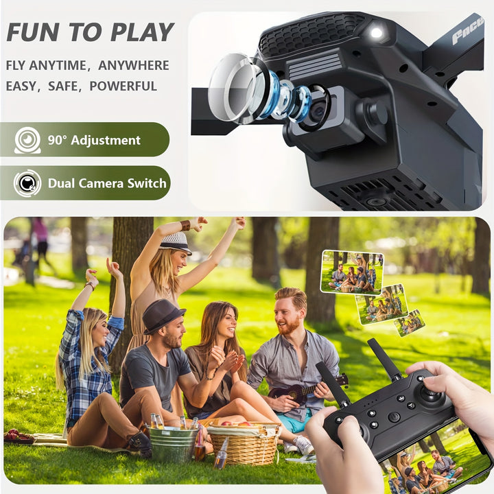 FACEGLE E88 Dual Camera Drone, Foldable Quadcopter with Wi-Fi, 480p Video Capture, 36V Battery, 5-Min Flight Time, 50m Max Altitude, 4m/s Max Speed, 30m Control Range, Ideal for Beginners, Perfect Gift for Christmas, Hallowee