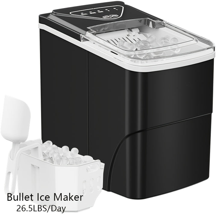33/35 Pound Golden Nugget Ice Machine And 26 Pound Bullet Ice Machine, Chewing Ice Maker, Portable Ice Machine Desktop, Automatic Cleaning Portable Ice Machine With Basket And Spoon, One Click Operation For Home/kitchen/campi