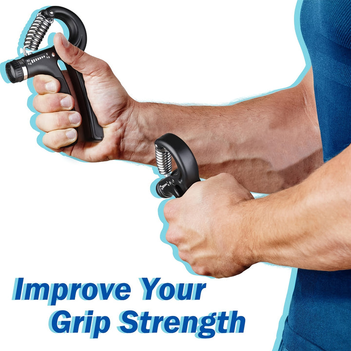 Grip Strength Trainer, Hand Grip Exerciser Strengthener with Adjustable Resistance 11-132 Lbs (5-60kg), Forearm Strengthener, Hand Exerciser for Muscle Building and Injury Recover-1pc