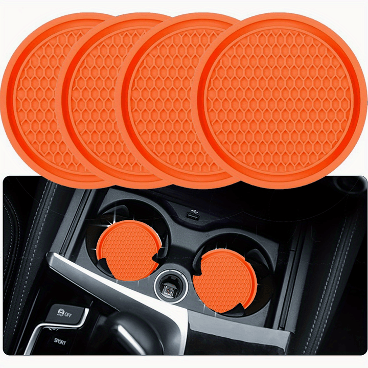 ZukMi Car Cup Coaster, Auto Car Cup Holder Insert Coasters Silicone Anti-Slip Drink Car Cup Mat, Universal Vehicle Interior Accessories 4pcs