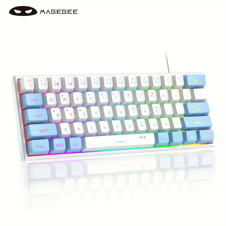 MageGee TS91 Mini 60% Gaming/Office Keyboard, Keycap Type Wired RGB Backlit Compact Computer Keyboard For Windows/Mac/Laptop