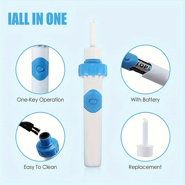 HB Battery Powered Ear Cleaner, Earwax Removal Tool with Soft Tip, Portable Ear Wax Suction Device, Safe Ear Care Accessory