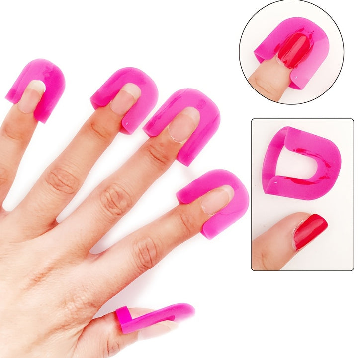 26 Pcs 10 Sizes U Curve Shape Nail Protector, Nail Polish Spill Proof Protector Tools, Nail Art Tools