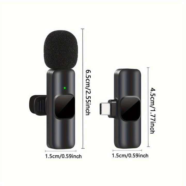 Professional Wireless Lavalier Microphone For USB-C Smartphones, Laptops, For Audio-video Recording, Live Gaming, Interviewing and Vlogging