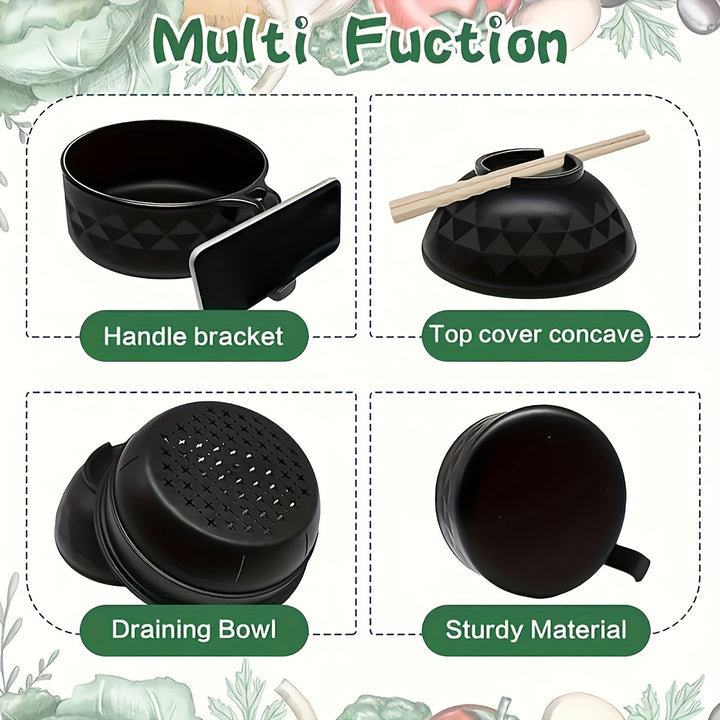 1set Ramen Bowl Set, Microwave Ramen Cooker Instant Noodles Bowl With Chopsticks, Rapid Ramen Noodles For College Dorm Room Essentials Dishwasher Safe Microwave Safe Student Bento Box, Instant Noodles Bowl With Chopsticks, Ra