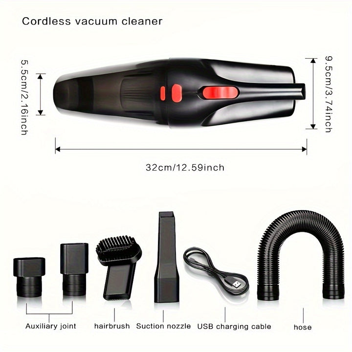 Portable Mini Handheld Vacuum Cleaner - Wireless Dual-Use High-Power Home Appliance for Car Interior, Kitchen, Keyboard, Sofa Cleaning with USB Charging and Long-Lasting Battery Life