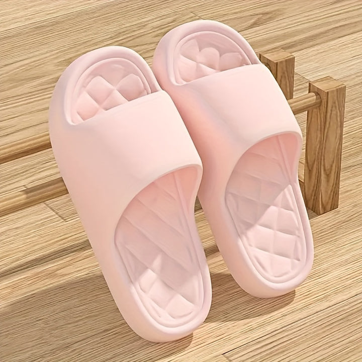Comfortable EVA Slippers - Casual Solid Color Slip-on Indoor Home Bathroom Slides for Men and Women, Hand Washable, All-Season Footwear, No Print Design