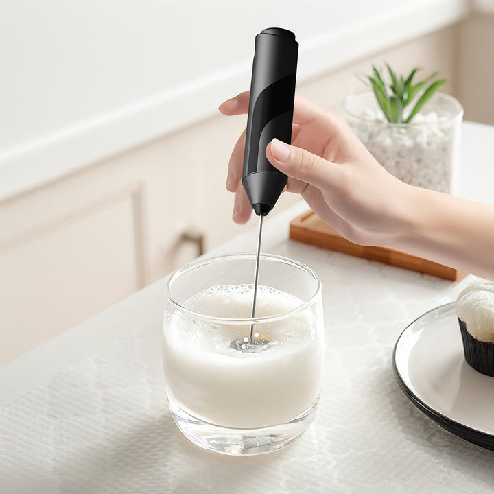 Frullino elettrico portatile a batteria potente per montare il latte e fare schiuma per caffè, latte, cappuccino, cioccolata calda, lattes e milkshake - Alta potenza, basso rumore, perfetto per uso domestico e commerciale