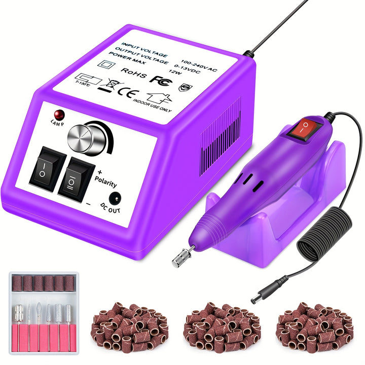 [156pcs Electric Nail Drill Machine] Professional Electric Nail Drill Machine Nails File Manicure Set Low Noise Vibration With 156pcs Sanding Bands For Acrylic Nail Drill Gel Art Remover Pedicure Tool Glazing Polisher Polishi