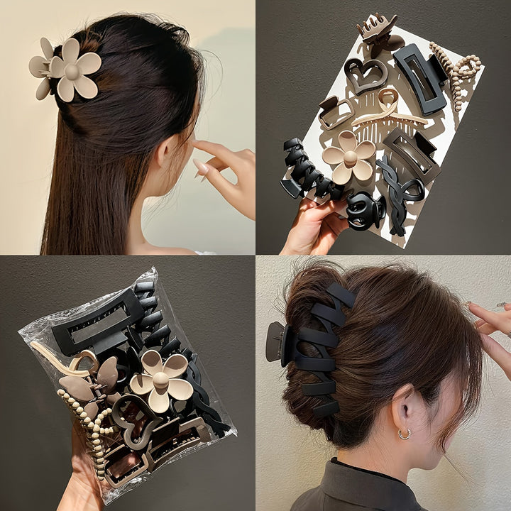 10/11pcs Versatile Bun Hair Claw - Women's Back-of-the-Head Outing Headwear