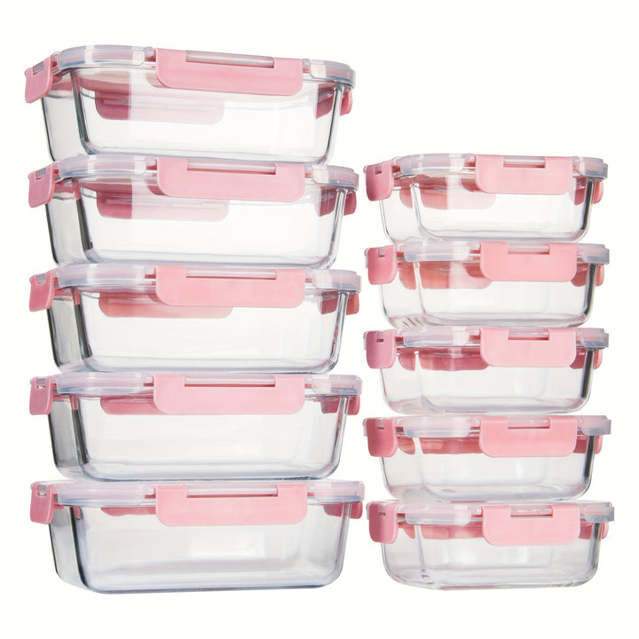 2/10pcs Glass Meal Prep Containers Set, Food Storage Containers with Airtight Lids, Glass Lunch Boxes for Home Kitchen Office Lunch