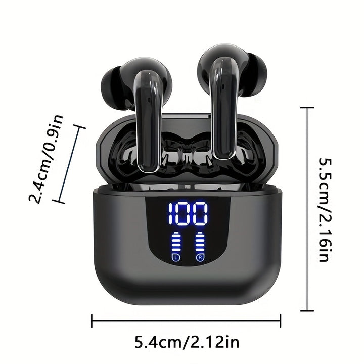 LAN XUN Wireless Headphones, Wireless 5.3 Earbuds, 13mm Speaker, 30H Playtime, Type-C Fast Charging Box, Stereo Wireless In-Ear Headset