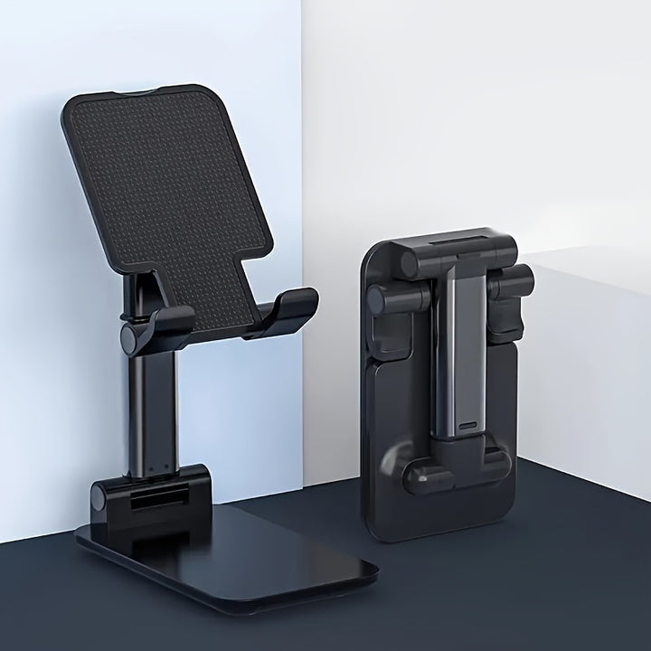 Adjustable Compact ABS Universal Phone and Tablet Stand - Ergonomic, Foldable, Fits All Mobile Devices - Versatile Desk Mount Holder for Home and Office Use