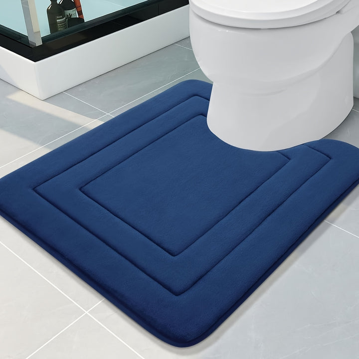 1pc SoftTouch Memory Foam Bath Mat, Non-Slip, Stain Resistant, Water Absorbent, Foot Massage, Rectangular Polyester Floor Rug with PVC Backing, 600gsm, 1.2cm Thick, for Bathroom, Kitchen, Laundry Room