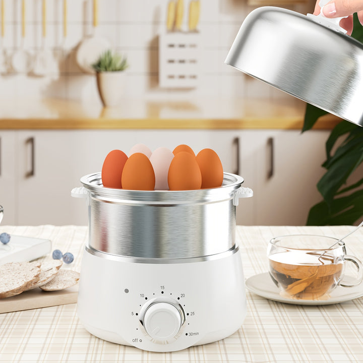 [350W Rapid Electric Egg Cooker] Egg Cooker, 350W Rapid Electric Egg Maker, Egg Steamer, Egg Boiler, Egg Cookers With Automatic Shut Off, 14 Egg Capacity Double-Layer Lazy Egg Boiler, Multifunction Heated Milk, Heated Food