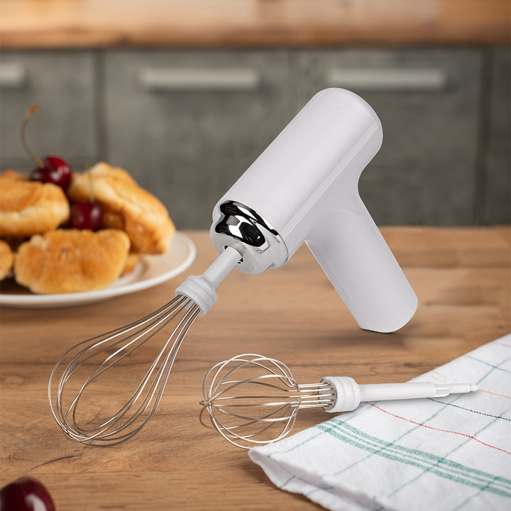 [Portable Electric Whisk Mixer] 1pc HOTU Handheld Electric Eggbeater & Whisk - USB Rechargeable, Cordless, Portable, Lightweight, Easy-to-Use Hand Mixer for Baking Cakes, Cookies, Muffins - Ideal for Home Bakers & Professiona