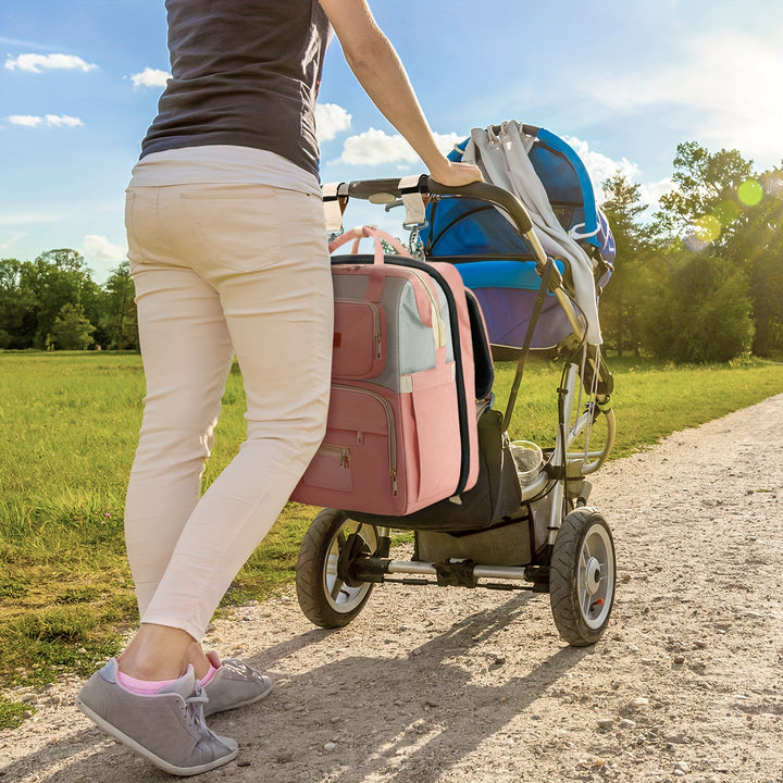 Diaper Bag Backpack, Multifunctional Portable Travel Bags, 900D Waterproof Diaper Bag With Changing Station