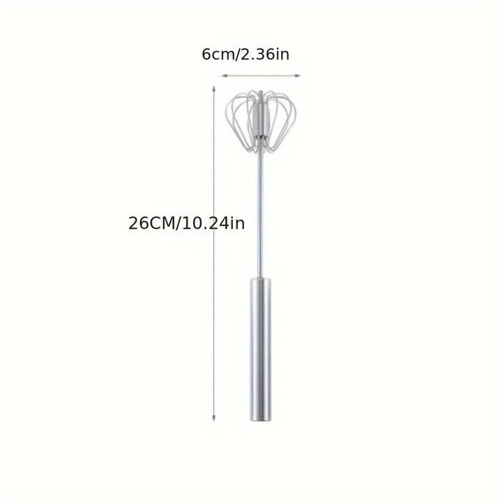 1pc Multifunctional Stainless Steel Whisk & Milk Frother, Home Baking Tools, Cream Egg Hand Blender, Household Push Blender Blender - Egg Whisk, Milk Frother, Hand Push Blender Blender Multi-Tool Eid Al-Adha Mubarak