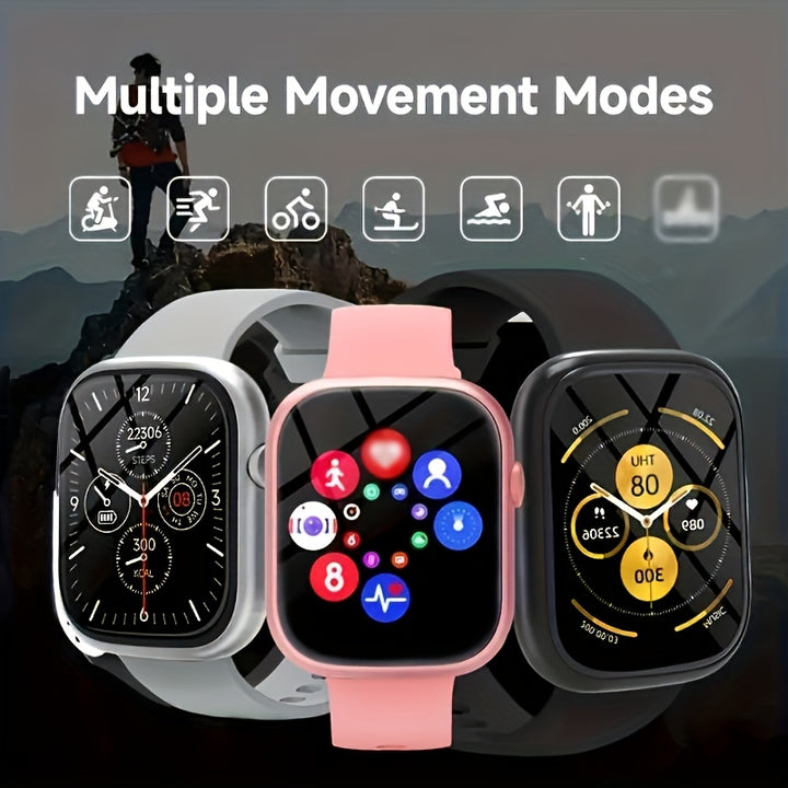 [Nouvelle Montre de Fitness Intelligente] Montre de Fitness Multifonctionnelle 2024 - Écran Tactile de 2,01 pouces, Appels Sans Fil, Suivi des Pas et des Calories - Unisexe, Compatible avec Android et iPhone