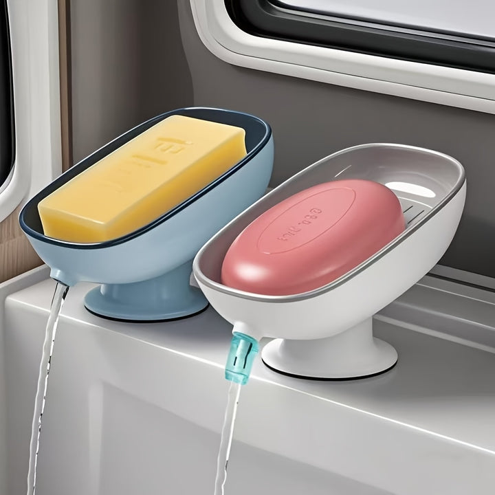 2-in-1 Bathroom Soap Holder with Dual Storage for Round, Square, and Large Soap Bars, No Fragrance Added - Multicolor Packaging