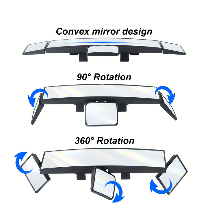 Quadruple Folding Foldable Car Mirror, Multifunctional Adjustable Swivelling Widen The Field Of View Mirror