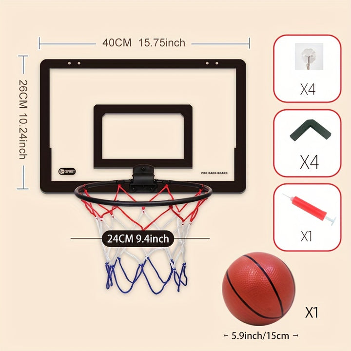 Indoor Punch-free Basketball Hoop, Foldable Wall Mounted Basketball Backboard, With Mini Basketball