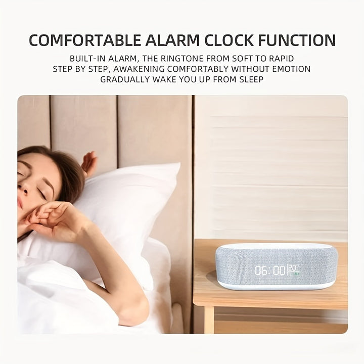 Wireless Charging Station Digital Alarm Clock for Bedroom Temperature Display 15W Wireless Charger Dock with Night Light for iPhone 15/14/13/12/11/X/SE/8 Series